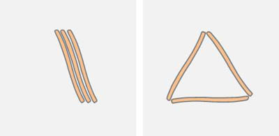 Energetically favorable patterns of three diatoms